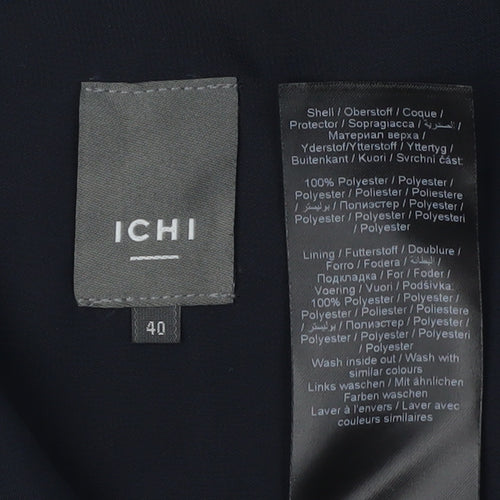 ICHI Women's Blue Blouse, Size 12, Short Sleeve