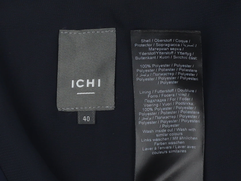 ICHI Women's Blue Blouse, Size 12, Short Sleeve