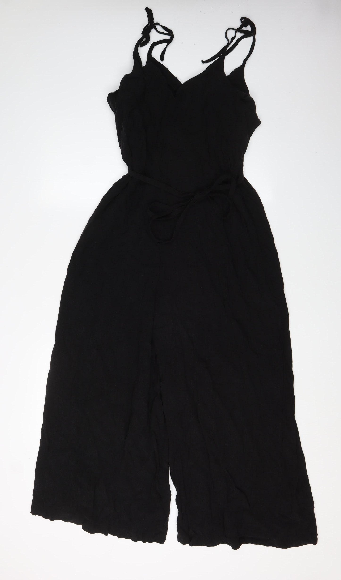 H&M Women's Black Wide-Leg Jumpsuit, Size 16, Casual