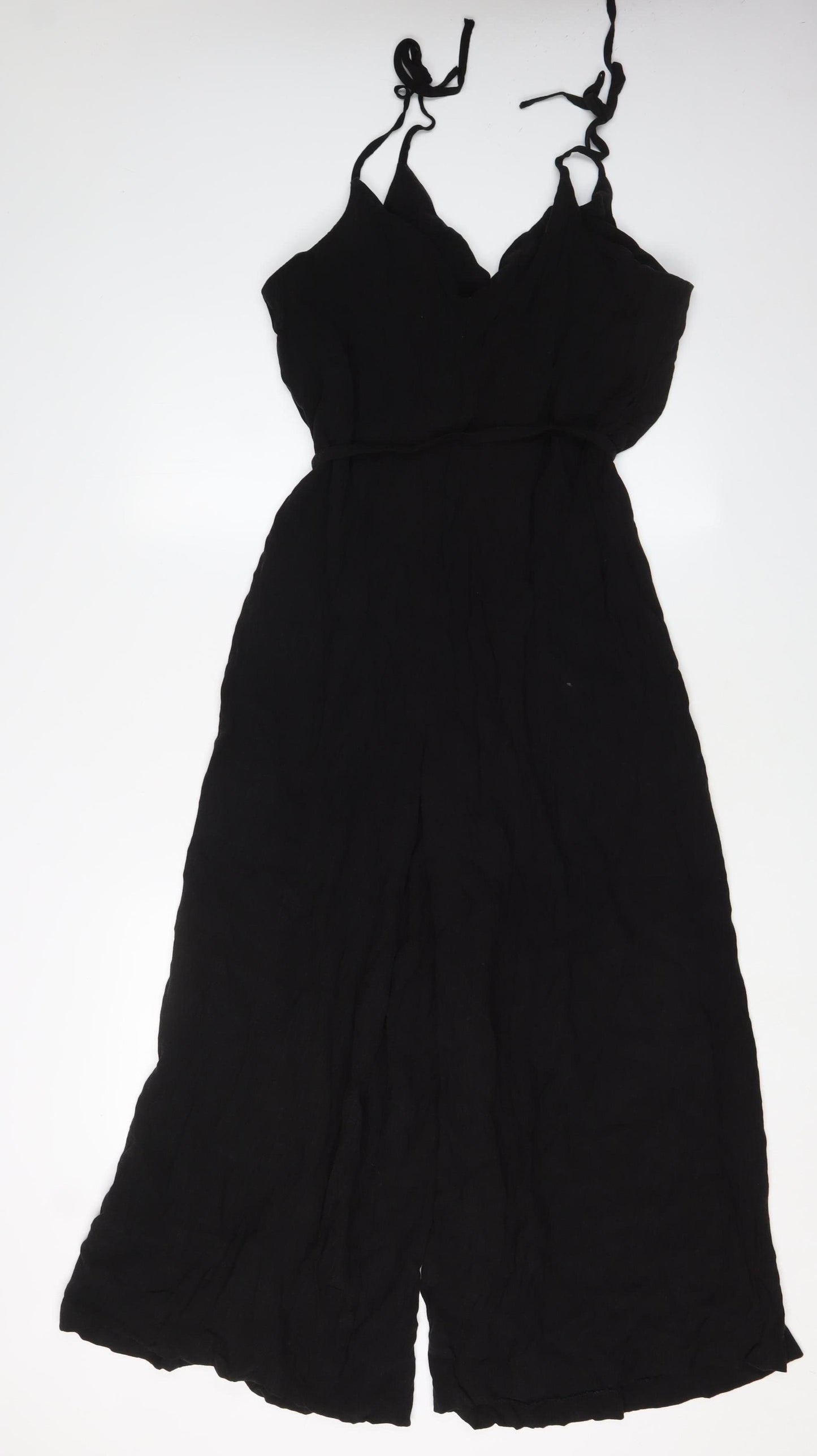 H&M Women's Black Wide-Leg Jumpsuit, Size 16, Casual