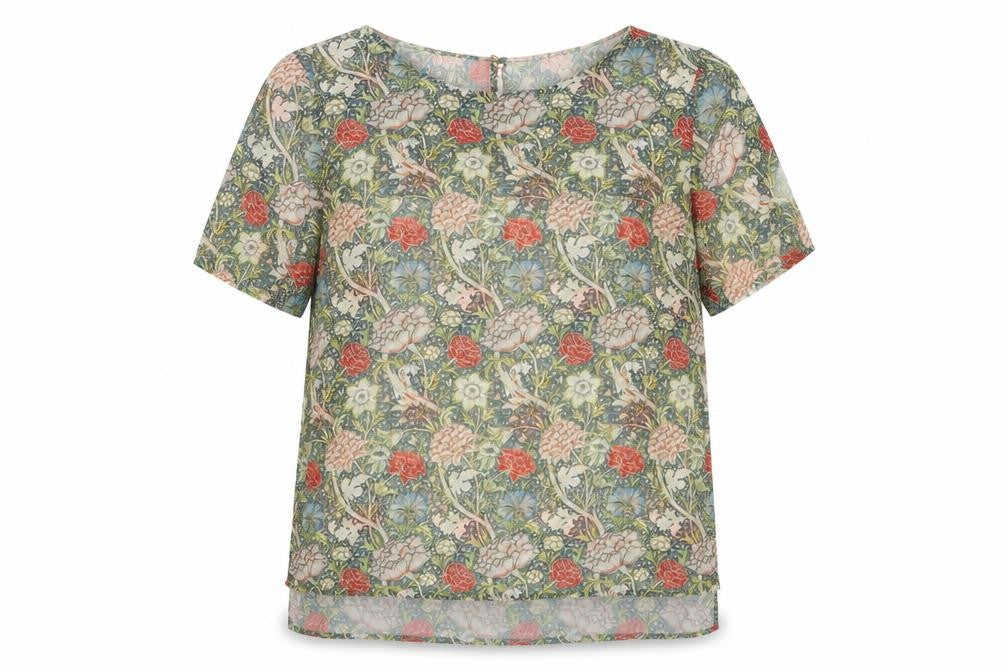 Front view of Mango Collection Women's Floral Blouse, size 12, Multicoloured
