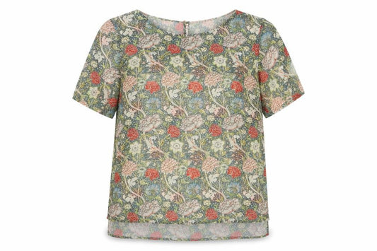 Front view of Mango Collection Women's Floral Blouse, size 12, Multicoloured