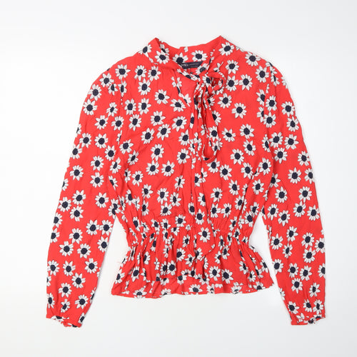 Marks and Spencer Women’s Red Floral Tunic Blouse Size 6