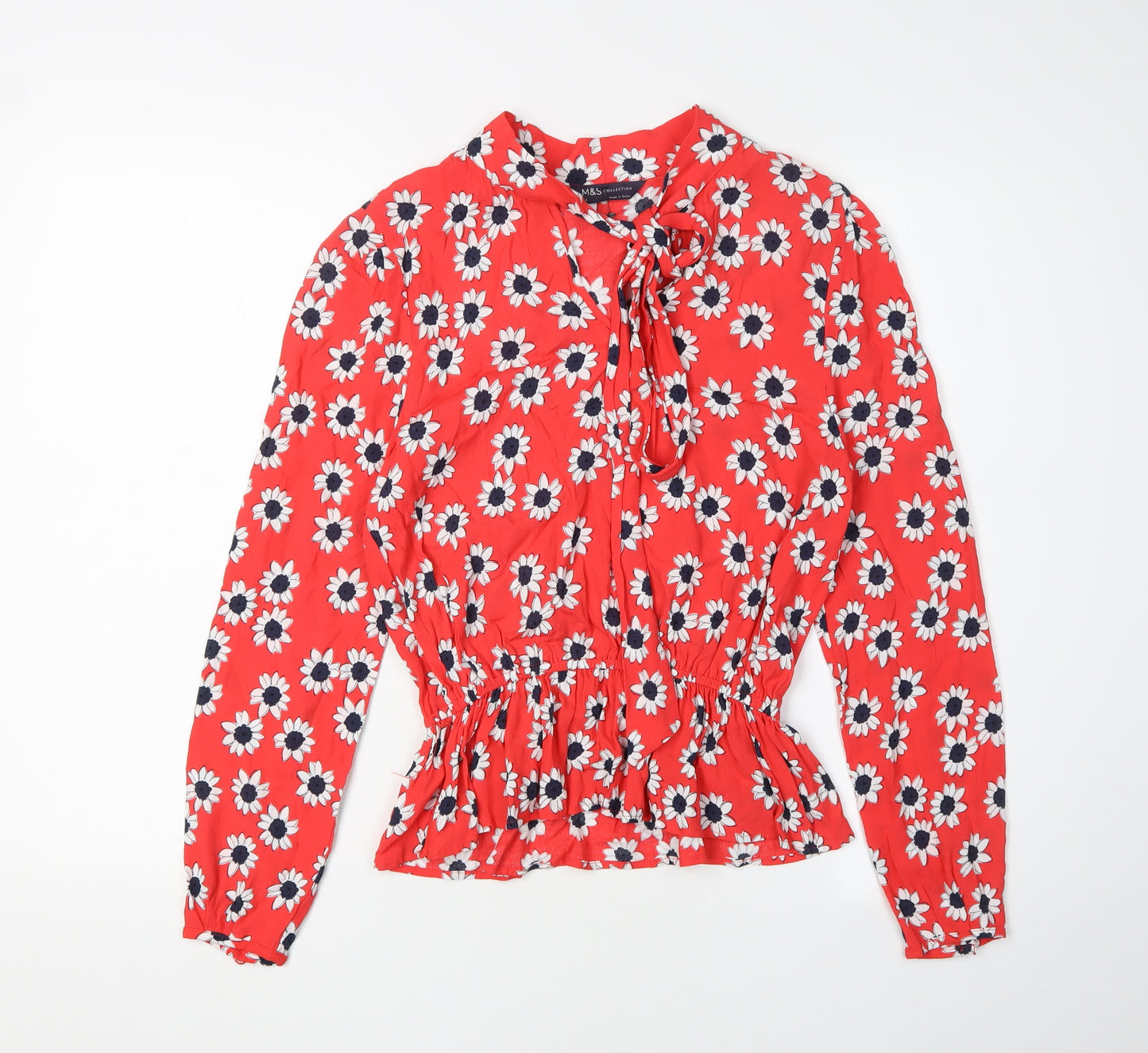 Marks and Spencer Women’s Red Floral Tunic Blouse Size 6