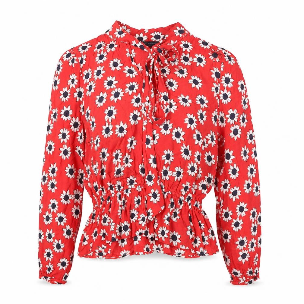 Marks and Spencer Women’s Red Floral Tunic Blouse Size 6