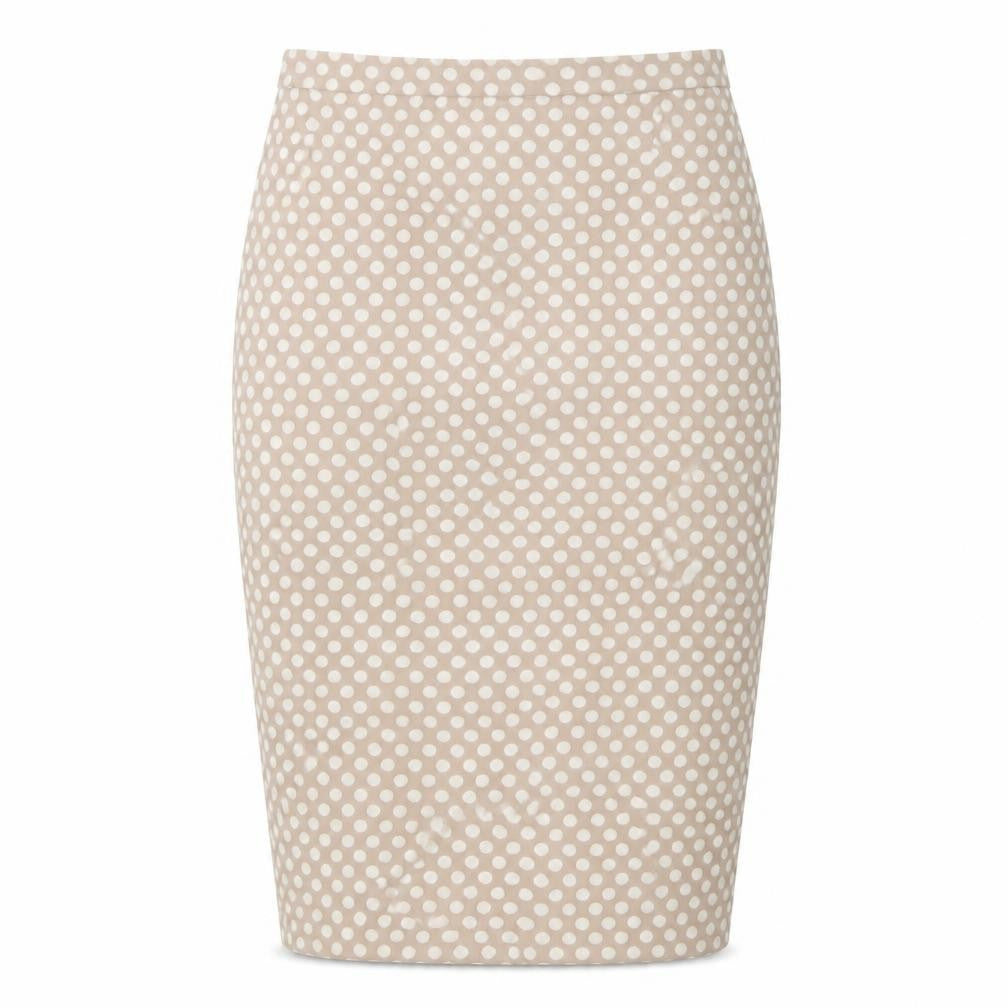 Pure Collection Women's Beige Polka Dot Pencil Skirt 12