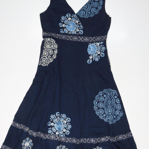 Monsoon Women's Blue A-Line Dress, Size 12, Sleeveless