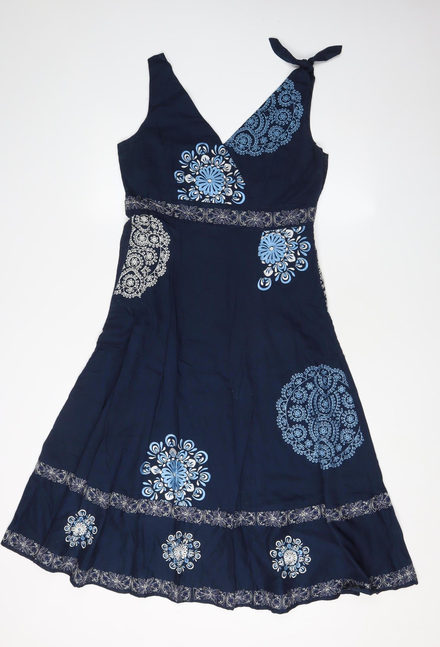 Monsoon Women's Blue A-Line Dress, Size 12, Sleeveless