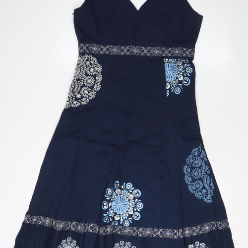 Monsoon Women's Blue A-Line Dress, Size 12, Sleeveless