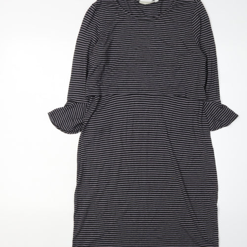 JoJo Maman Bébé Women's Black Striped Shift Dress S