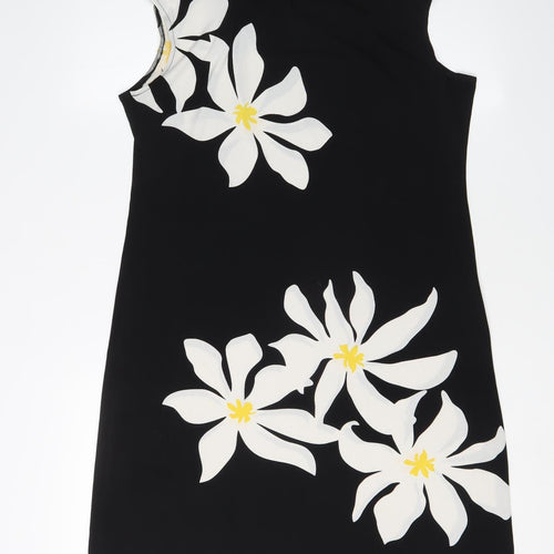 Wallis Women's Black Floral Shift Dress Size 12