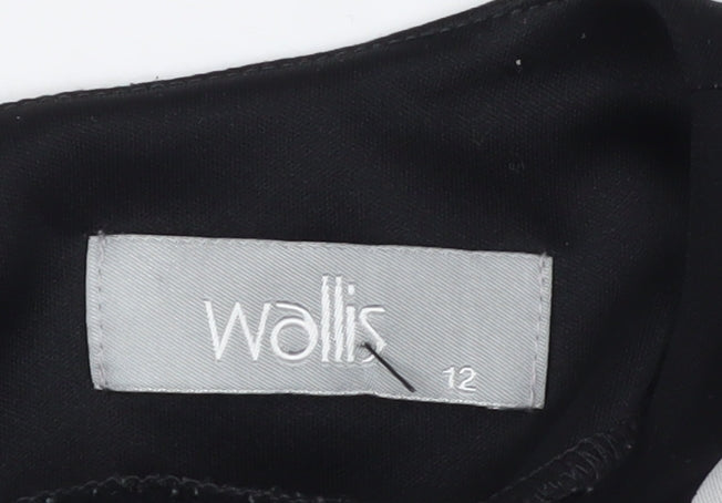 Wallis Women's Black Floral Shift Dress Size 12