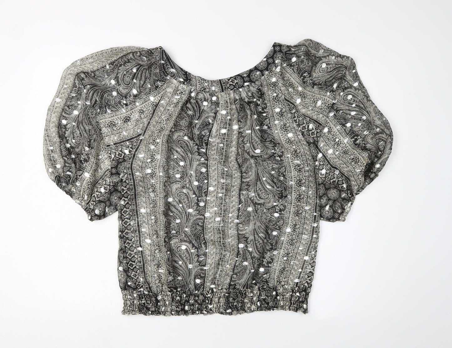 Monsoon Women's Black Silk Tunic Blouse Size 12
