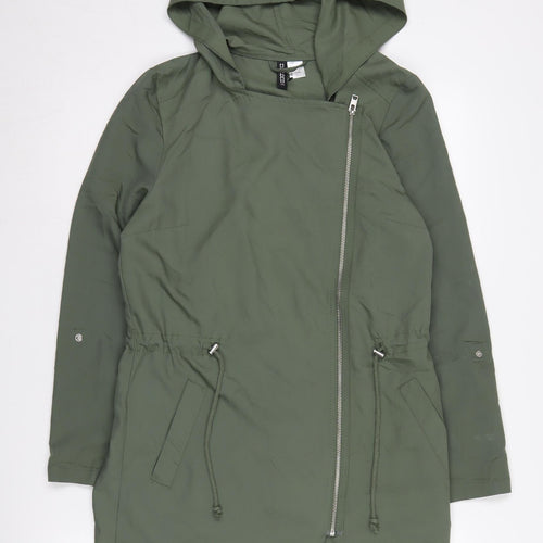 H&M Women's Green Parka Jacket, XS, Hooded, Casual Wear