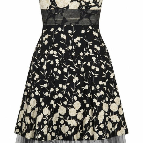 Warehouse Women's Black Floral A-Line Dress Size 12