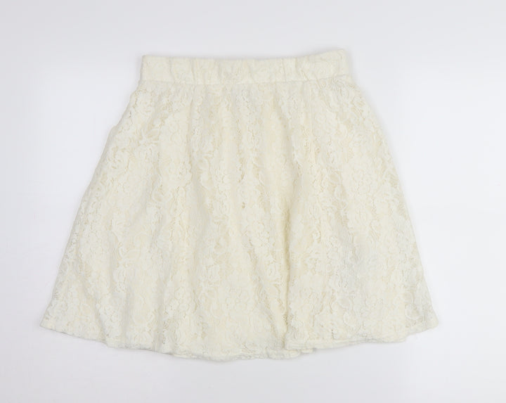 Yessica Women's Ivory Lace A-Line Skirt, Size S