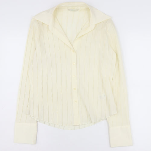 Marks & Spencer Women's Ivory Button-Up Shirt Size 12