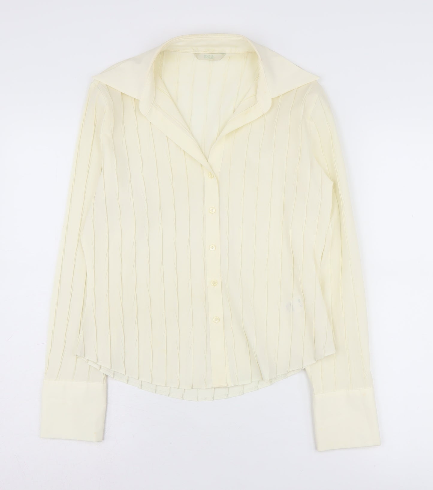 Marks & Spencer Women's Ivory Button-Up Shirt Size 12