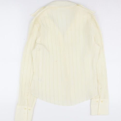 Marks & Spencer Women's Ivory Button-Up Shirt Size 12