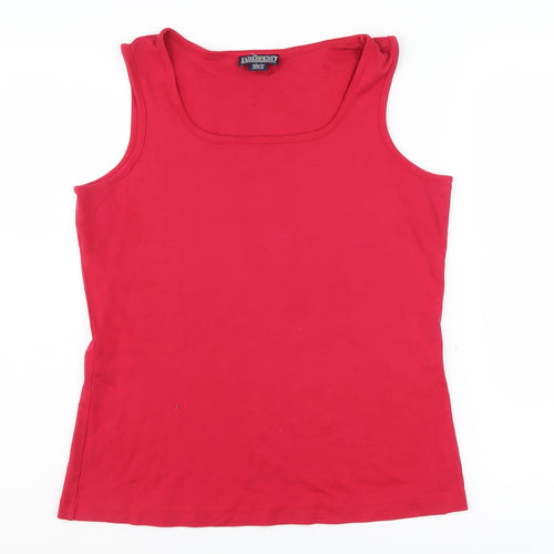 Lands' End Women's Red Cotton Tank Top M