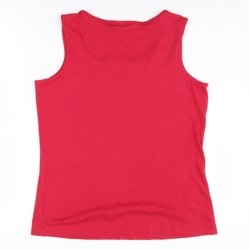 Lands' End Women's Red Cotton Tank Top M