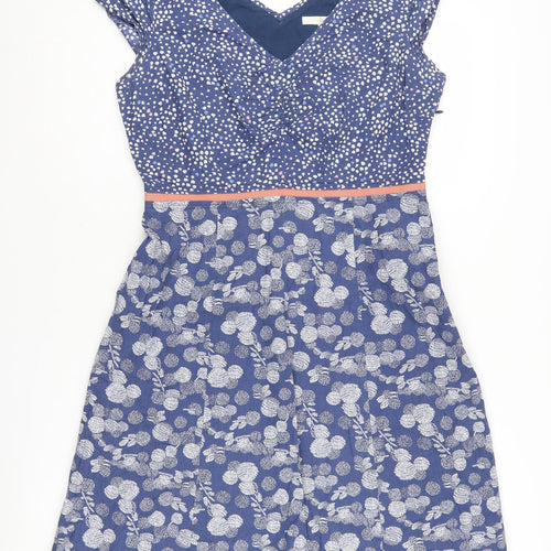 Boden Women's Blue A-Line Floral Dress, Size 10