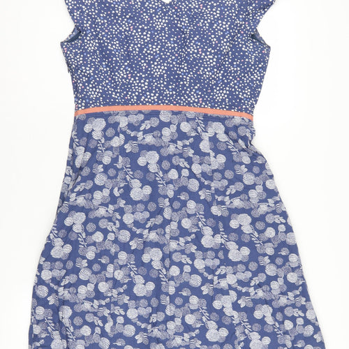 Boden Women's Blue A-Line Floral Dress, Size 10