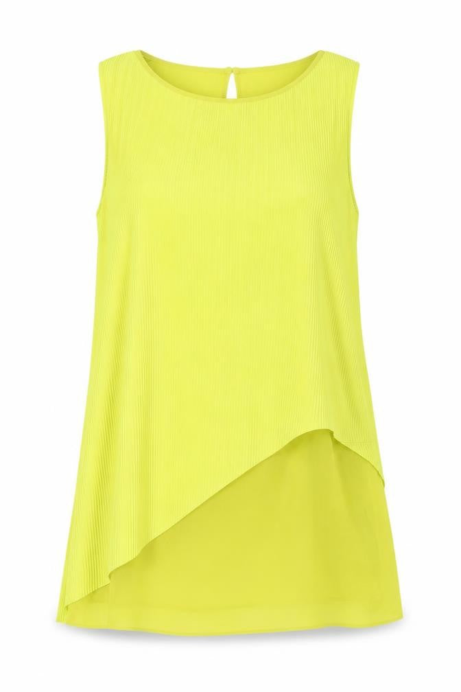 Front view of Next Women's Yellow Blouse, size 10, Round Neck