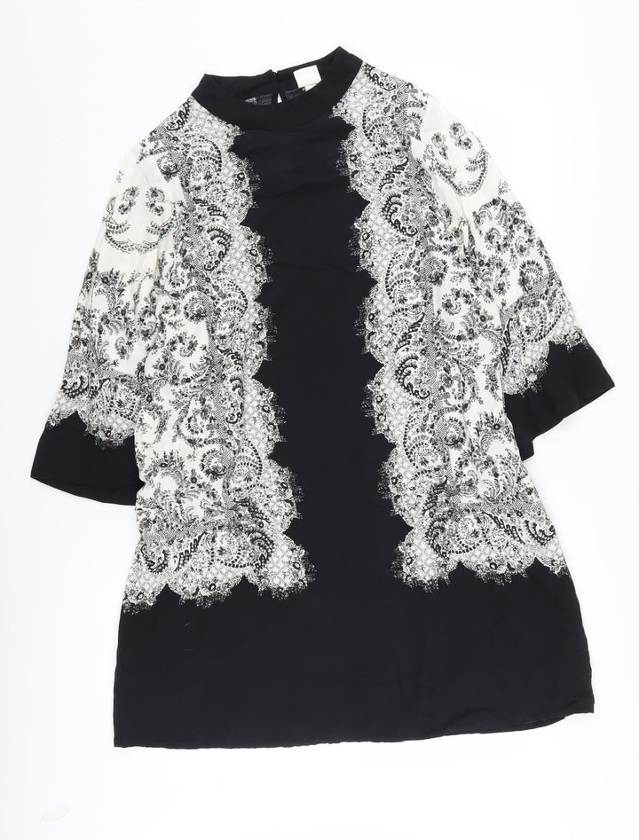 H&M Women's Black & White Paisley Dress Size 14