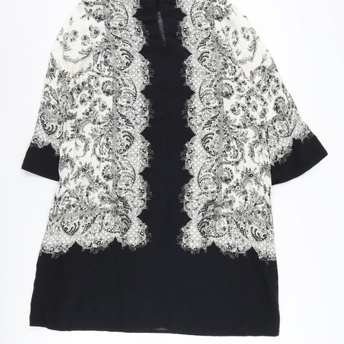 H&M Women's Black & White Paisley Dress Size 14