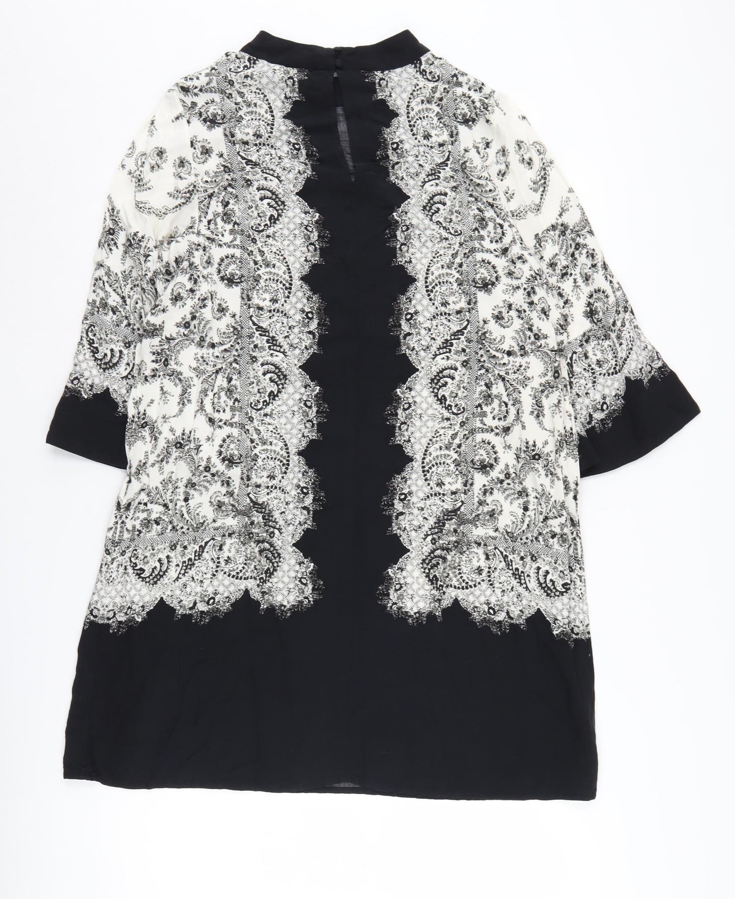 H&M Women's Black & White Paisley Dress Size 14
