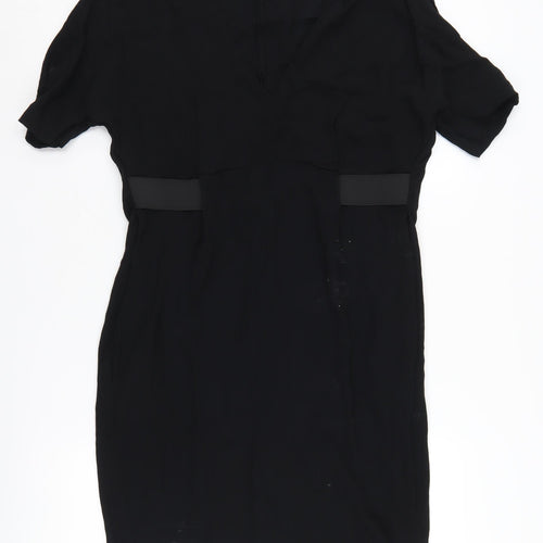 Zara Black Sheath Dress Size 12 Women's Viscose
