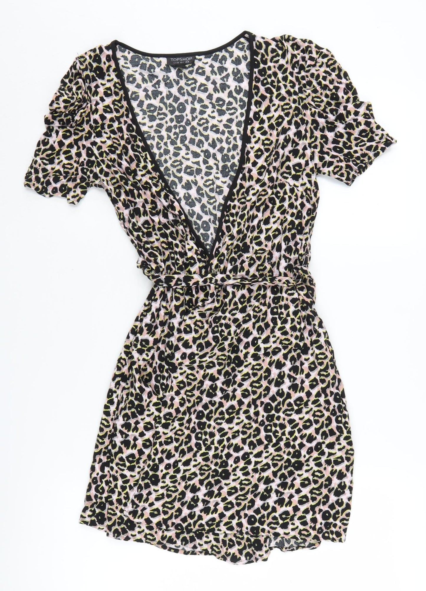 Topshop Women Multicoloured Wrap Dress Size 8