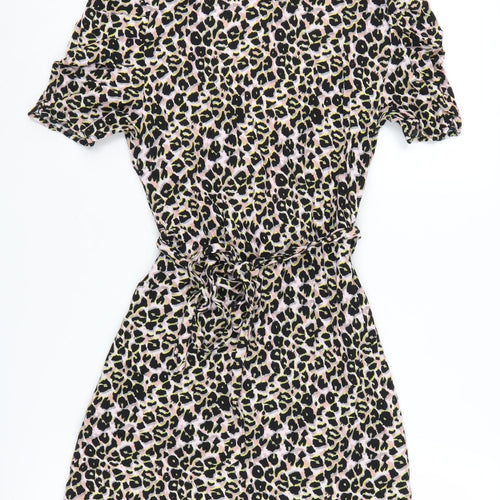 Topshop Women Multicoloured Wrap Dress Size 8