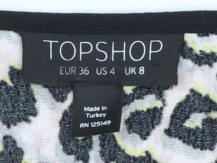 Topshop Women Multicoloured Wrap Dress Size 8