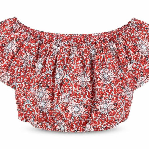 Hollister Women’s Red Geometric Off Shoulder Blouse M