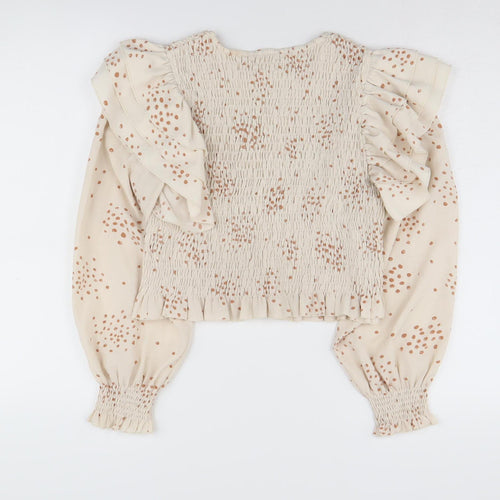 Urban Bliss Women's Beige Polka Dot Cropped Blouse Size 18