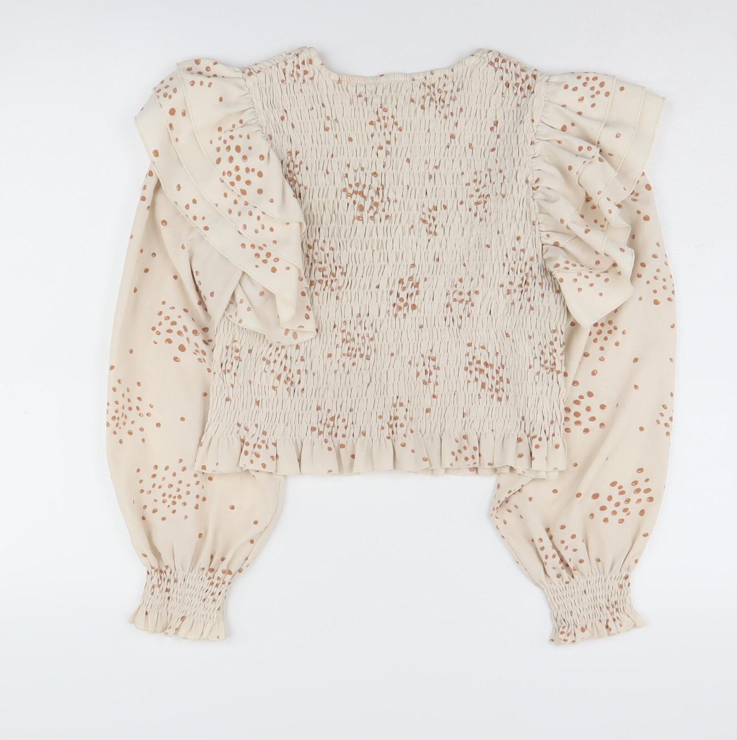 Urban Bliss Women's Beige Polka Dot Cropped Blouse Size 18