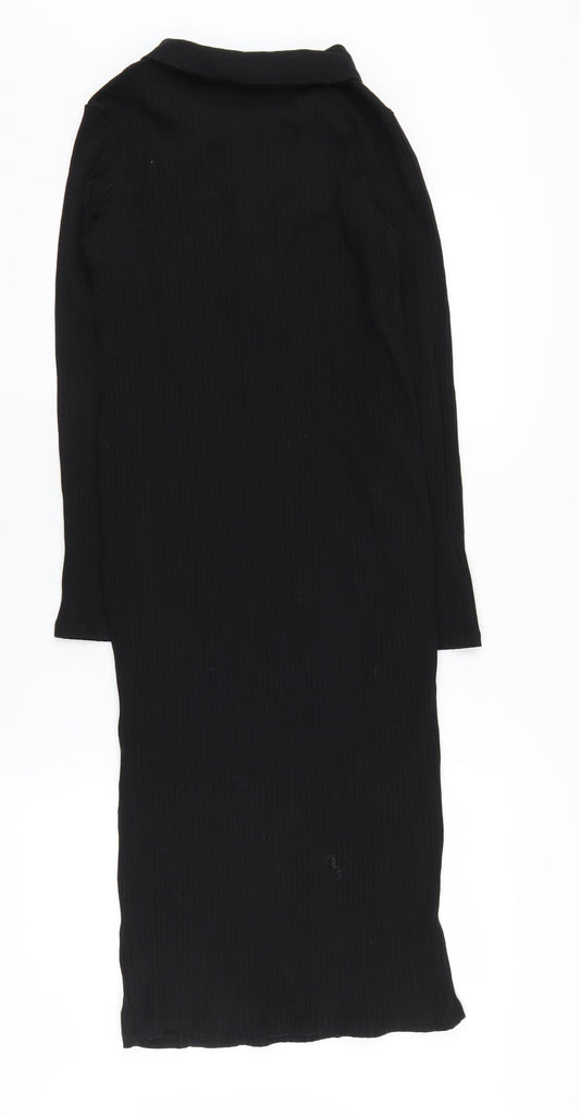 Zara Women's Black M Collared Shirt Dress