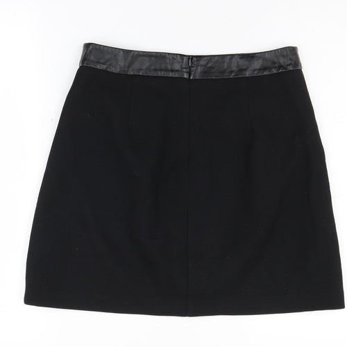 Oasis Women's Black Pencil Skirt Size 10 with Bow Accent