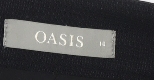Oasis Women's Black Pencil Skirt Size 10 with Bow Accent