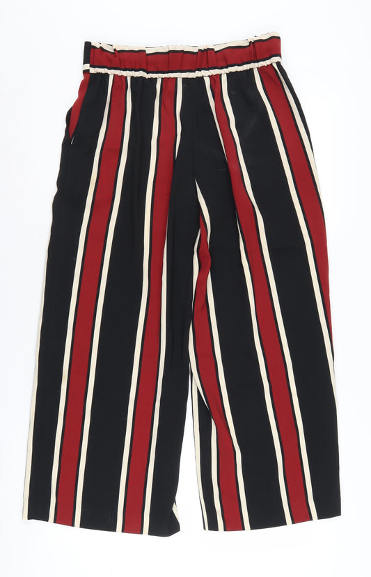 Zara Women's Multicoloured Striped Cropped Trousers, M