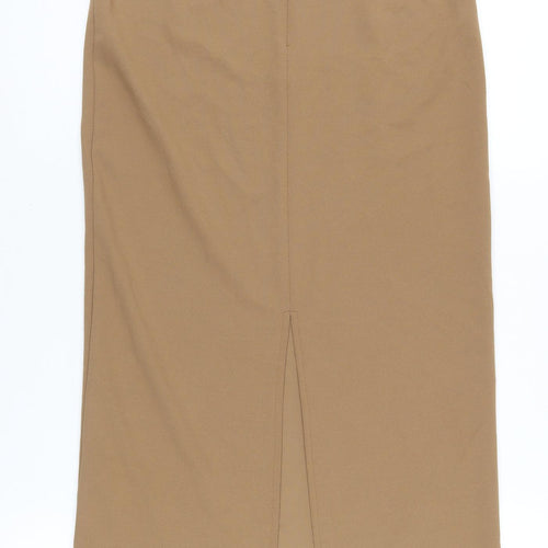 Zara Women's Beige Midi Pencil Skirt Size S