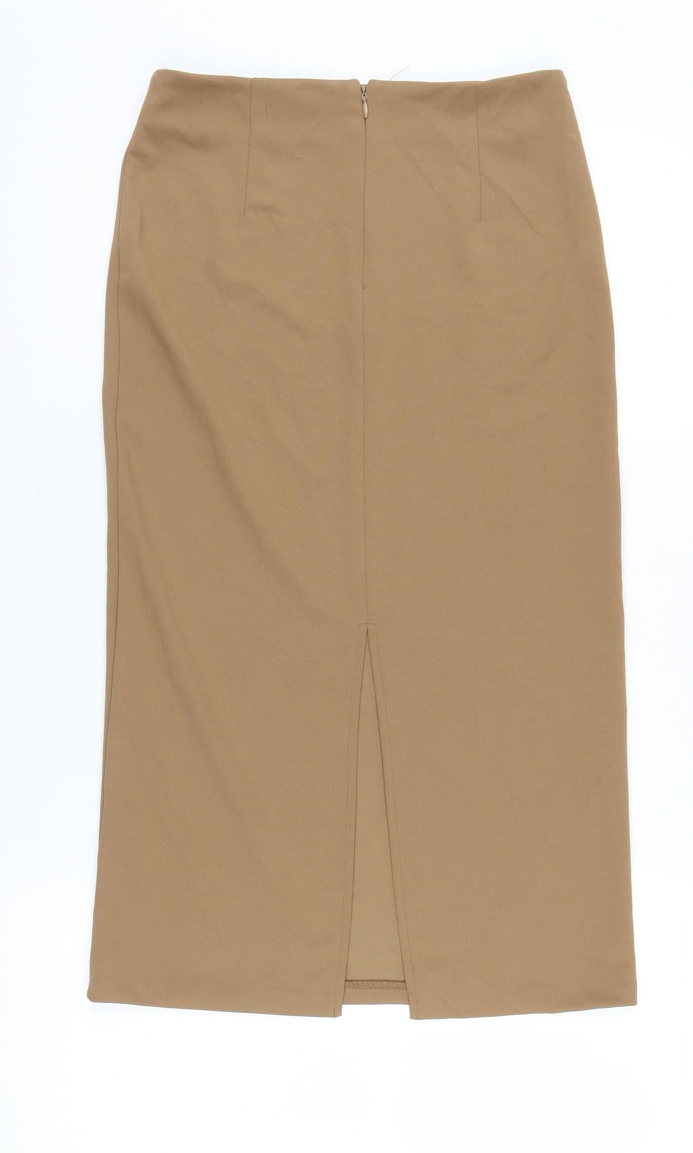 Zara Women's Beige Midi Pencil Skirt Size S