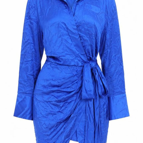 ZARA Women's Blue Wrap Dress M - Elegant Casual Style