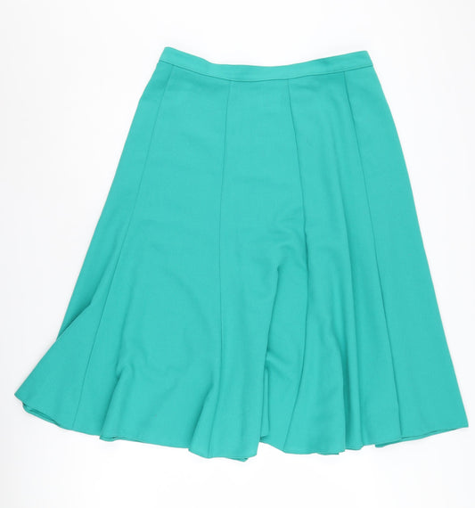 St Michael Women's Green A-Line Long Skirt Size 18