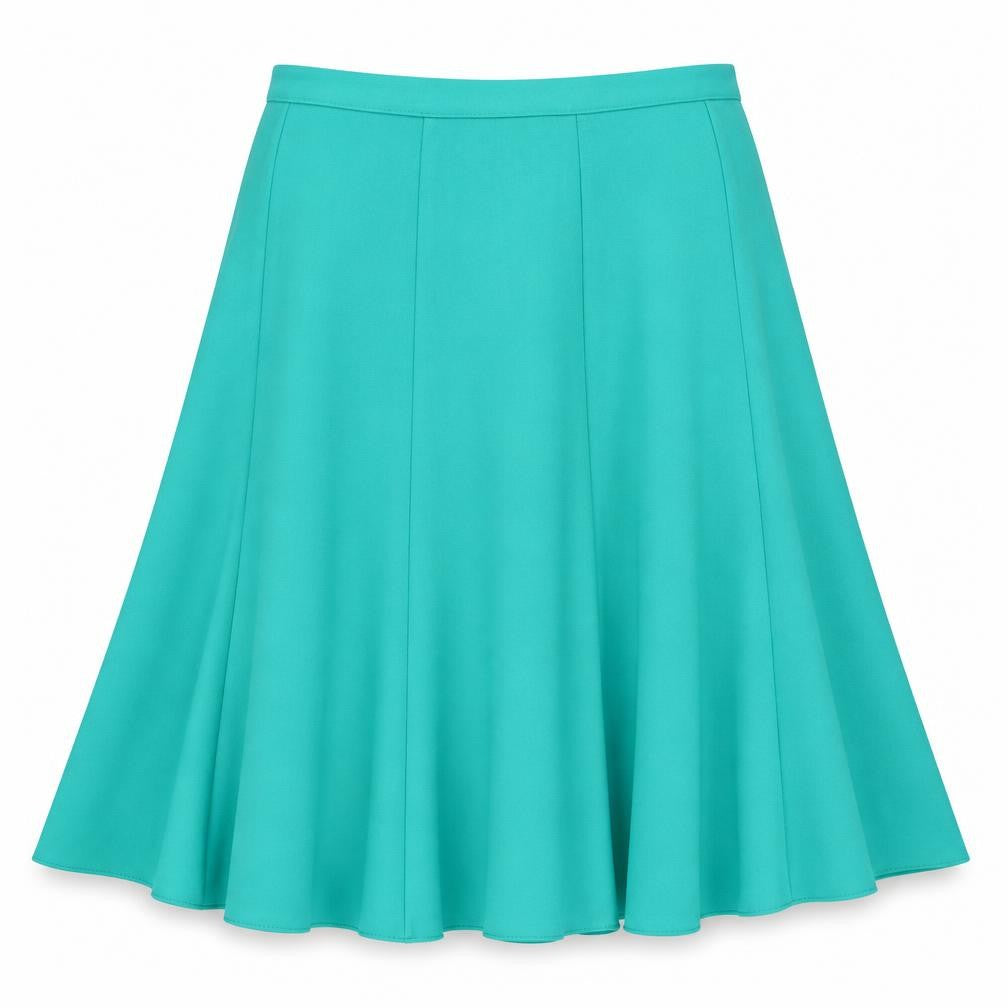 Front view of St Michael Women's Green A-Line Long Skirt, size 18