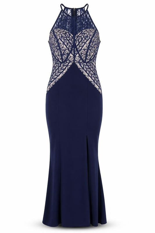 Front view of Lipsy London Women's Blue Bodycon Dress, size 10