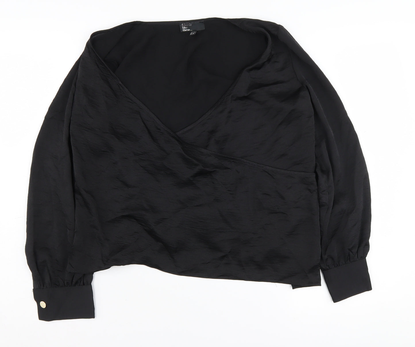Friends Like These Women's Black Wrap Blouse UK 10