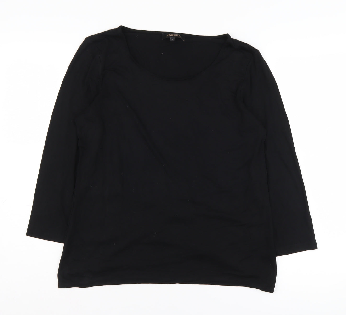 Jaeger Women's Black Basic Top L, 3/4 Sleeve